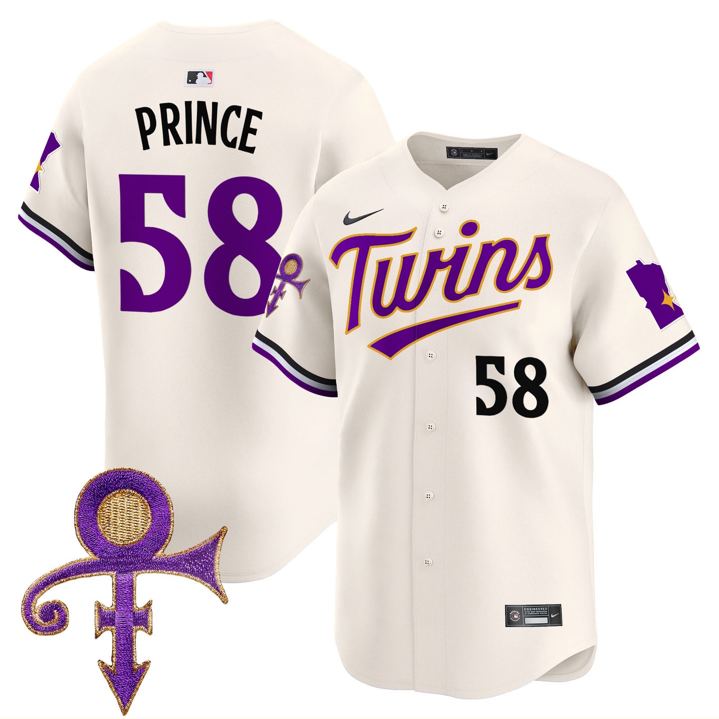 Twins Prince Patch Vapor Premier Limited Jersey V3 - All Stitched