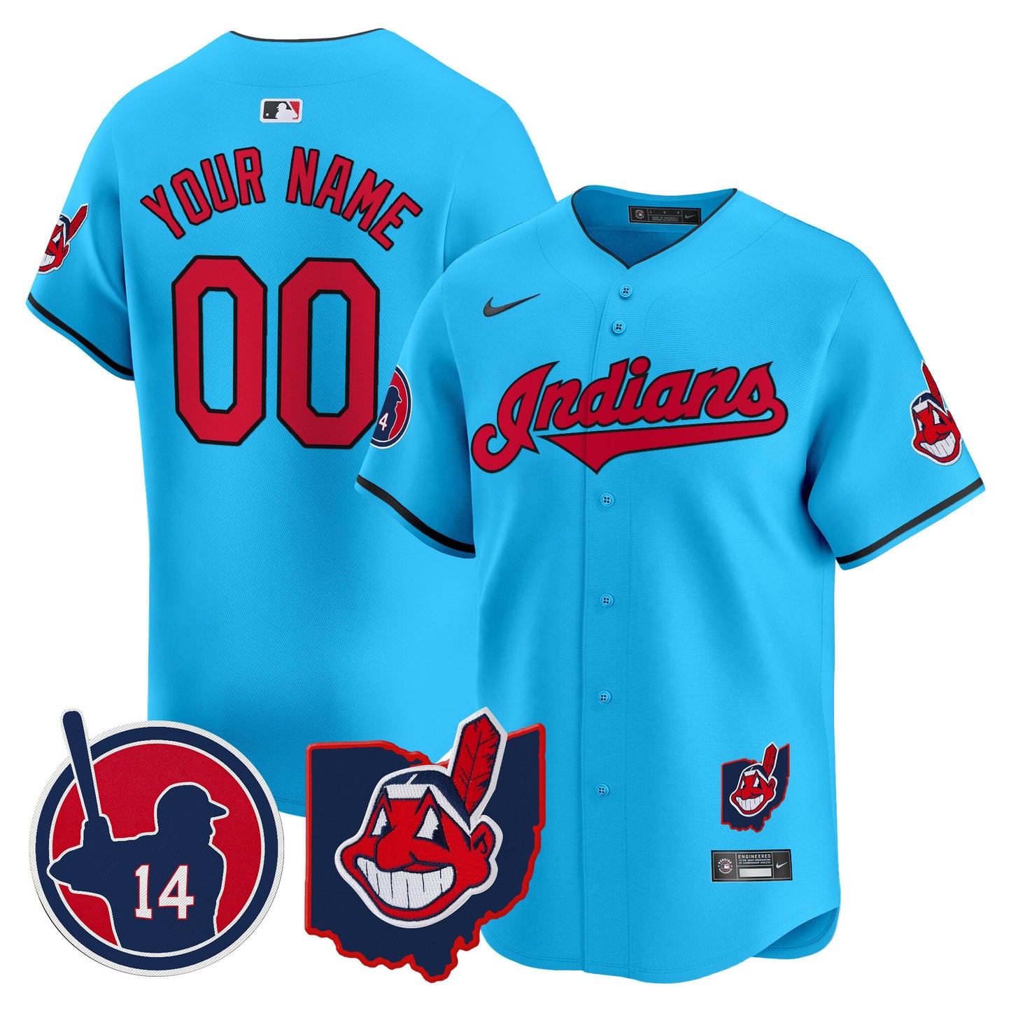 Cleveland Indians Larry Doby Patch Vapor Premier Limited Custom Jersey - All Stitched