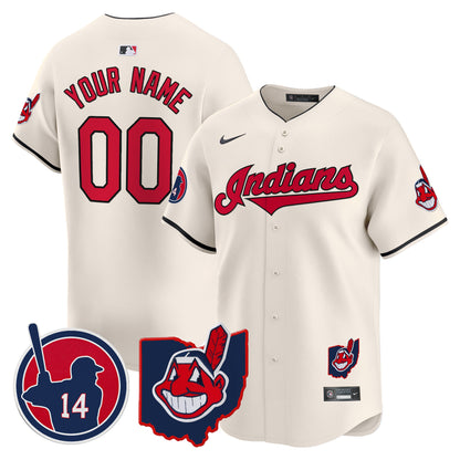 Cleveland Indians Larry Doby Patch Vapor Premier Limited Custom Jersey - All Stitched