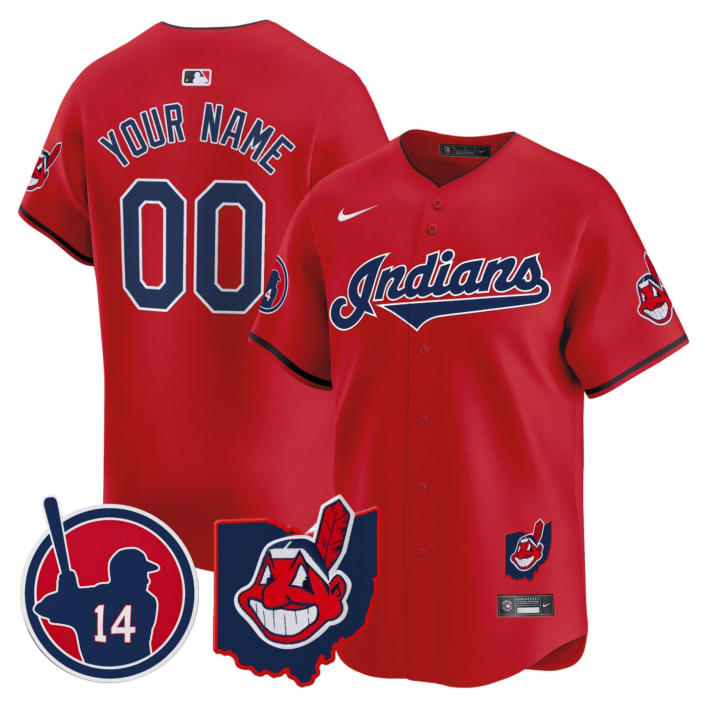 Cleveland Indians Larry Doby Patch Vapor Premier Limited Custom Jersey - All Stitched