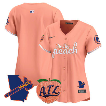 Women's Atlanta Braves The Big Peach Vapor Premier Limited Jersey - All Stitched