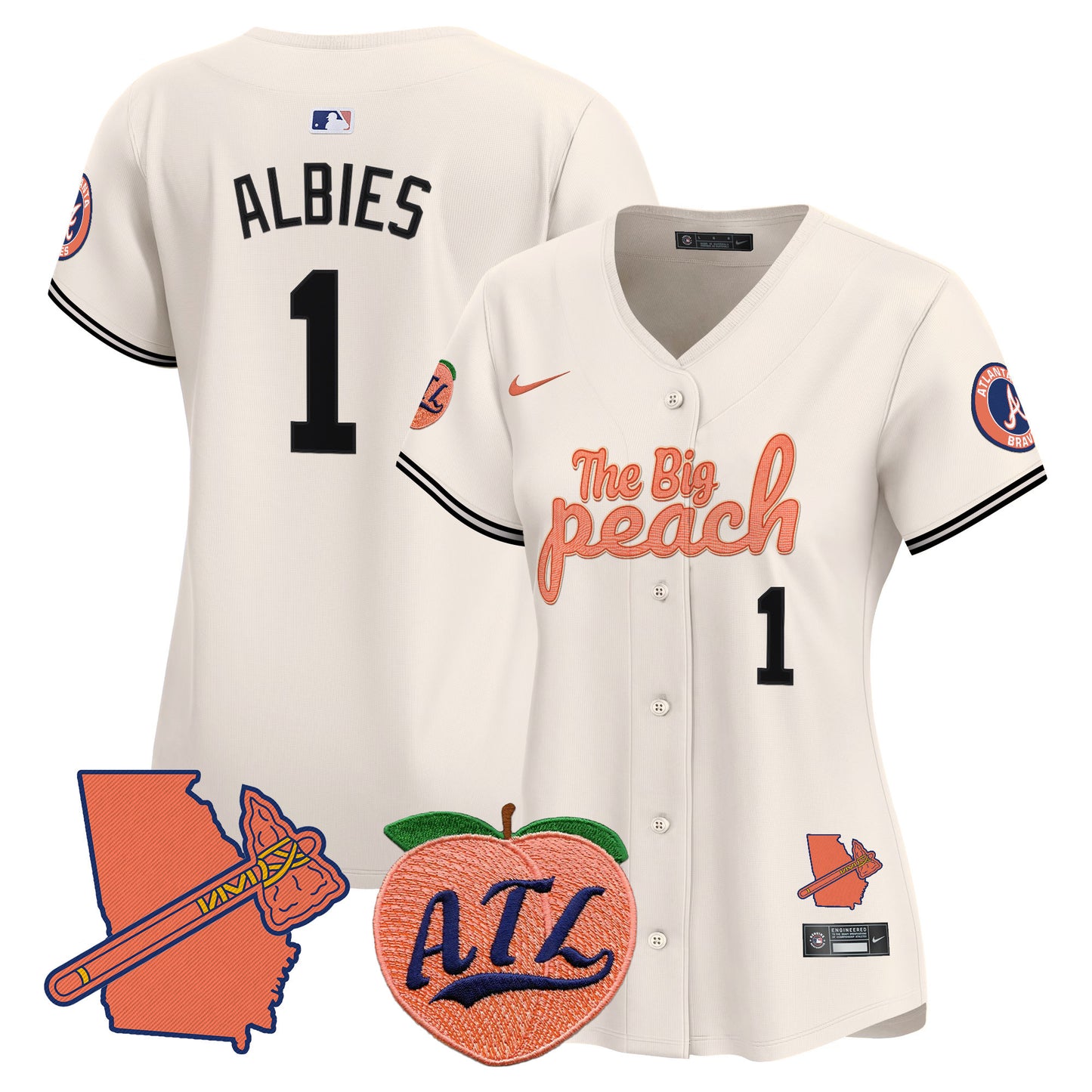 Women's Atlanta Braves The Big Peach Vapor Premier Limited Jersey - All Stitched