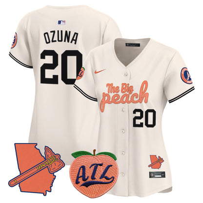 Women's Atlanta Braves The Big Peach Vapor Premier Limited Jersey - All Stitched