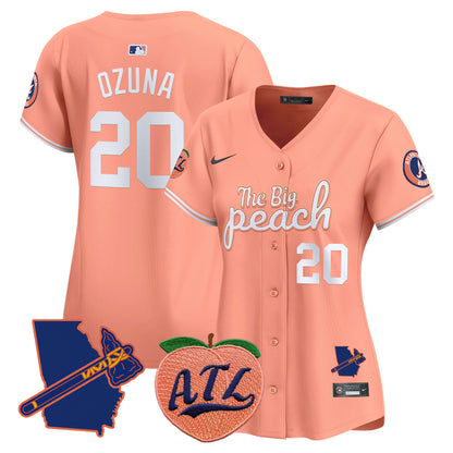 Women's Atlanta Braves The Big Peach Vapor Premier Limited Jersey - All Stitched