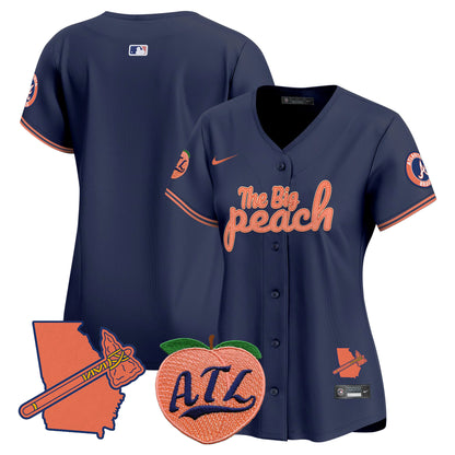 Women's Atlanta Braves The Big Peach Vapor Premier Limited Jersey - All Stitched