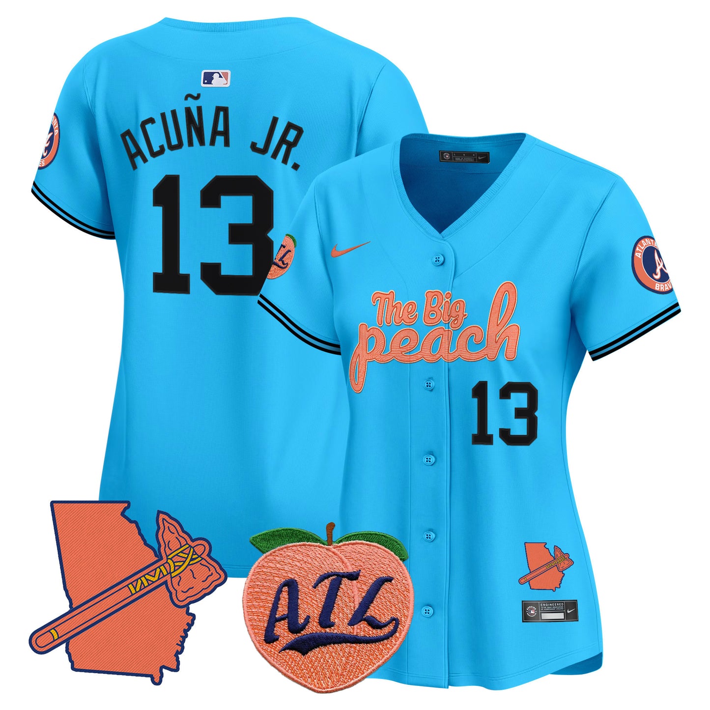 Women's Atlanta Braves The Big Peach Vapor Premier Limited Jersey - All Stitched