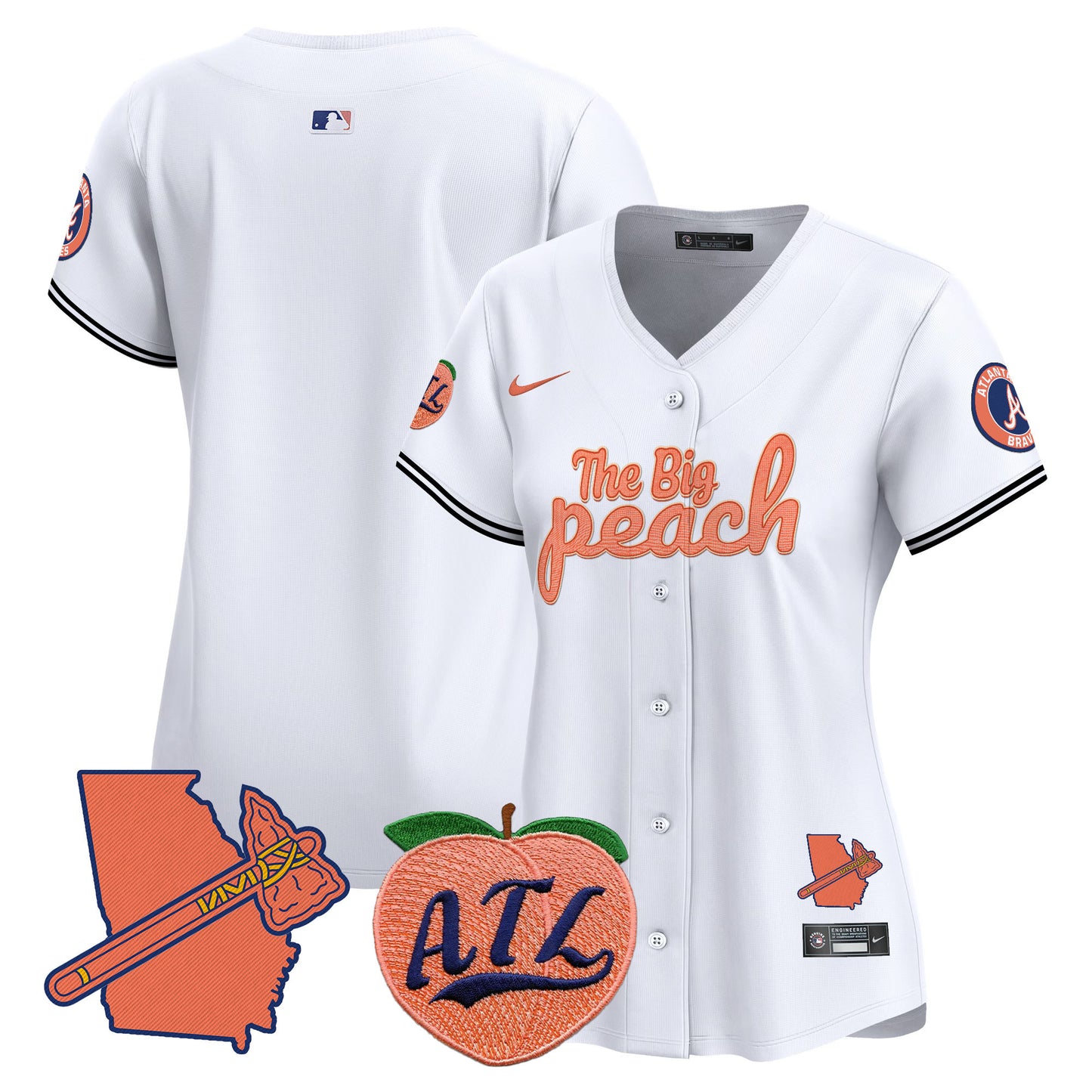 Women's Atlanta Braves The Big Peach Vapor Premier Limited Jersey - All Stitched