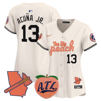 Women's Atlanta Braves The Big Peach Vapor Premier Limited Jersey - All Stitched