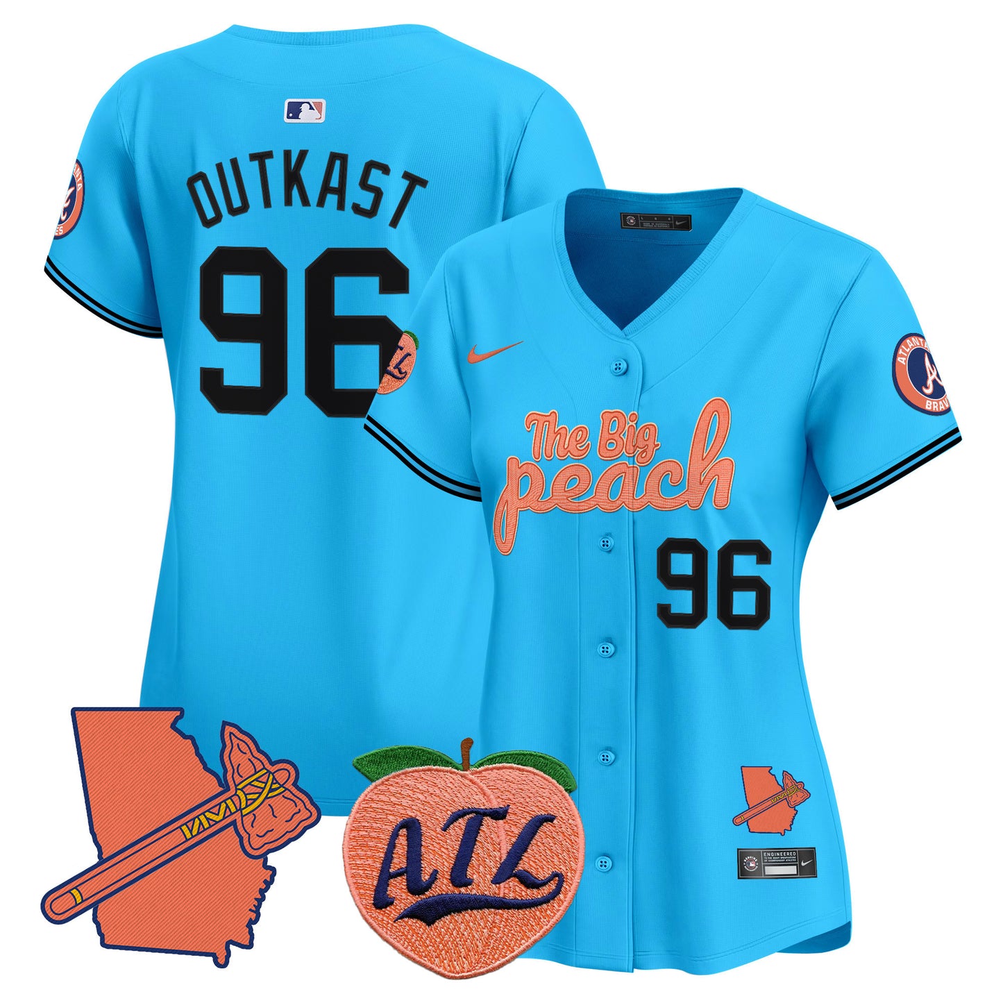 Women's Atlanta Braves The Big Peach Vapor Premier Limited Jersey - All Stitched