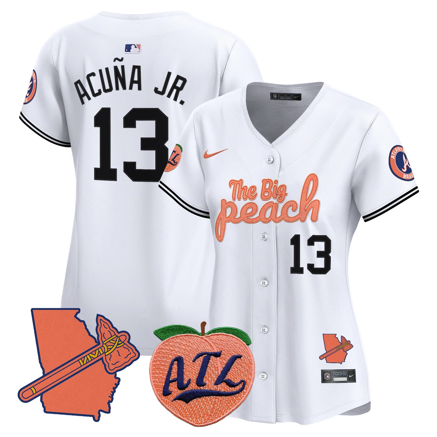 Women's Atlanta Braves The Big Peach Vapor Premier Limited Jersey - All Stitched