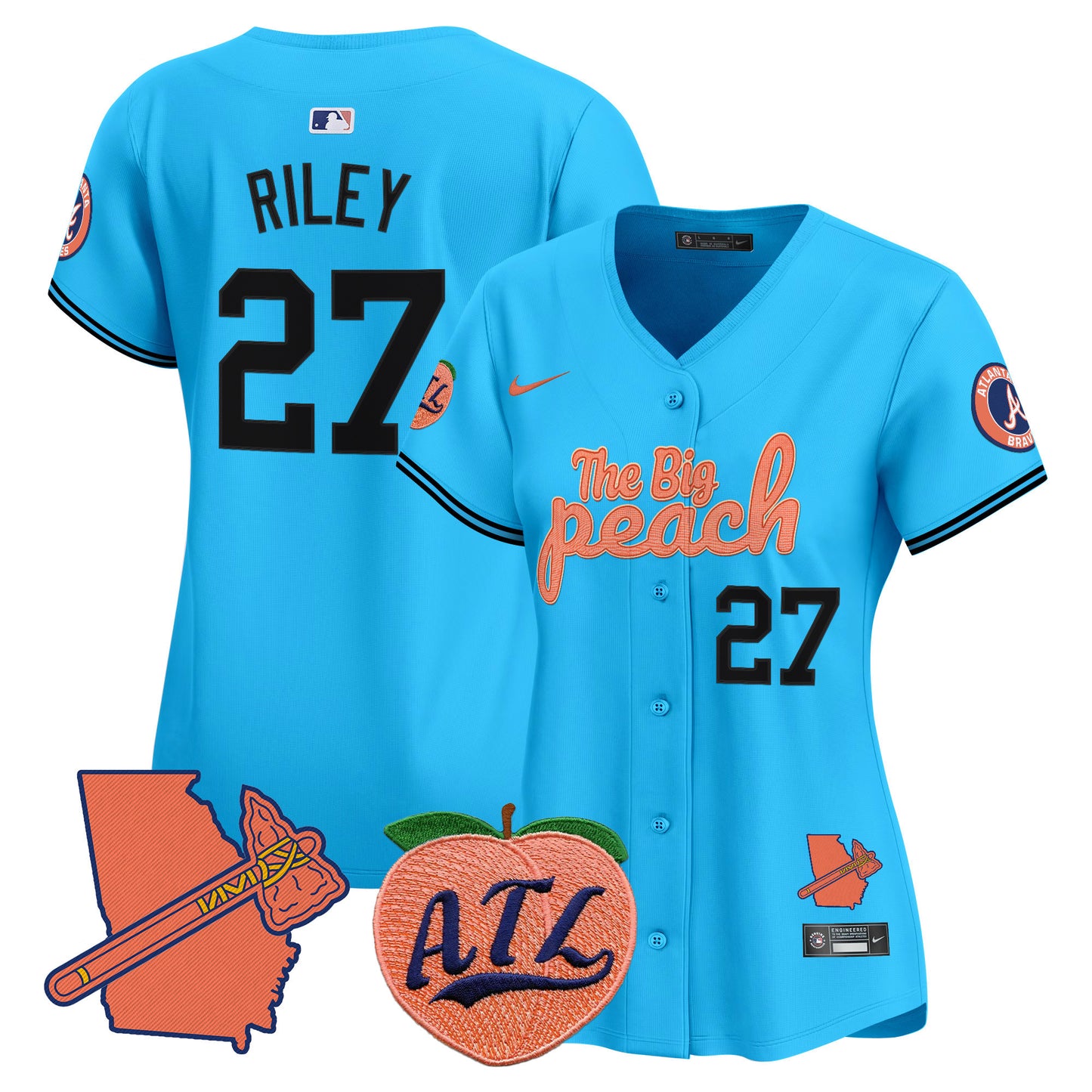 Women's Atlanta Braves The Big Peach Vapor Premier Limited Jersey - All Stitched