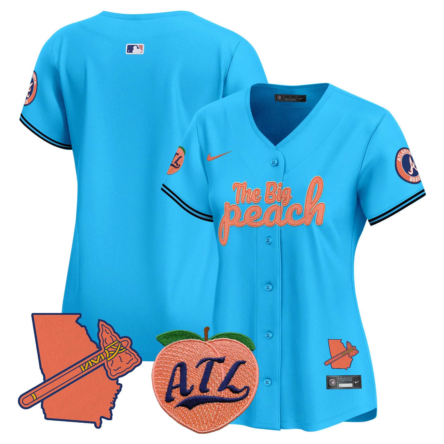 Women's Atlanta Braves The Big Peach Vapor Premier Limited Jersey - All Stitched