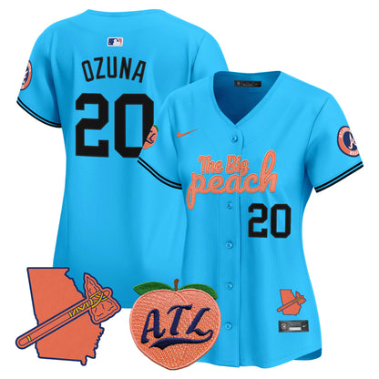 Women's Atlanta Braves The Big Peach Vapor Premier Limited Jersey - All Stitched