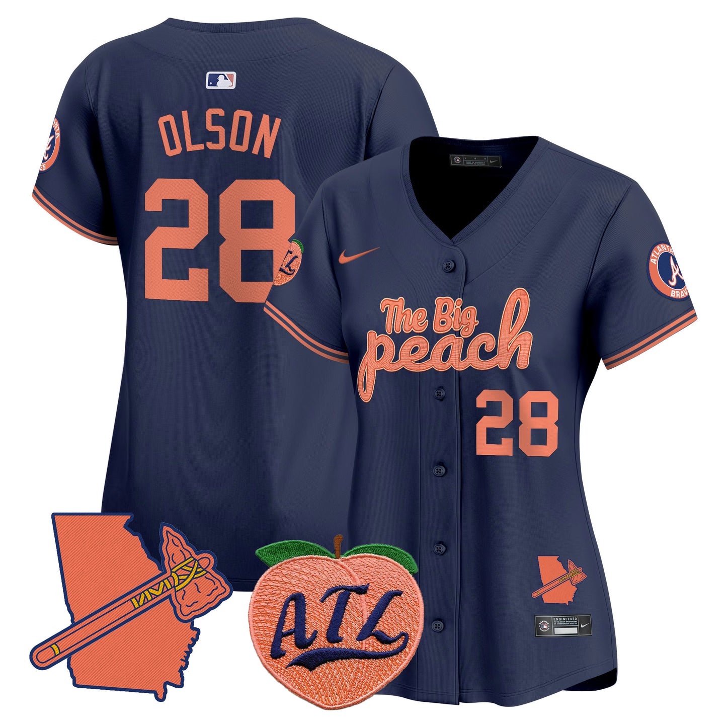 Women's Atlanta Braves The Big Peach Vapor Premier Limited Jersey - All Stitched