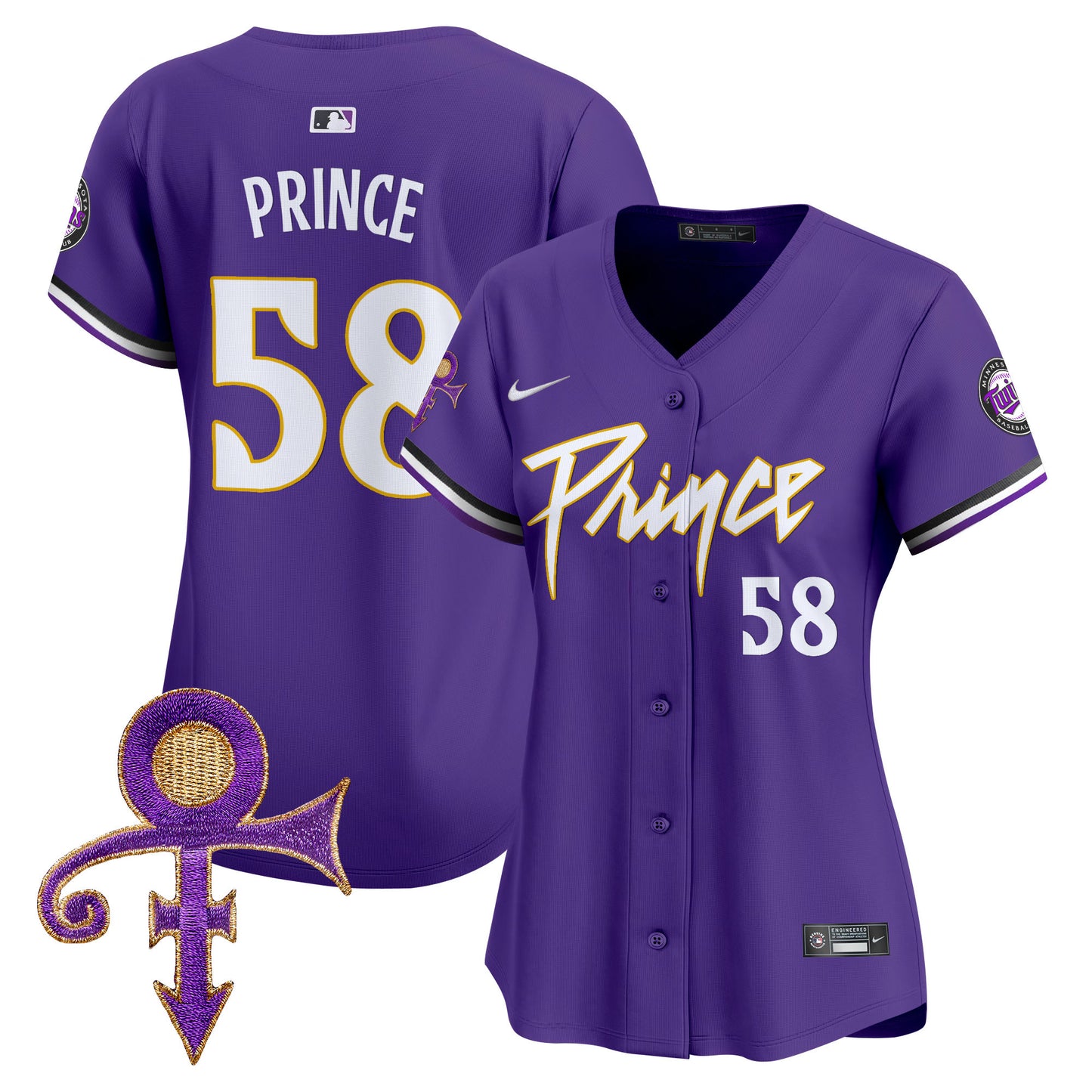 Women's Minnesota Twins Prince Patch Vapor Premier Limited Jersey V4 - All Stitched