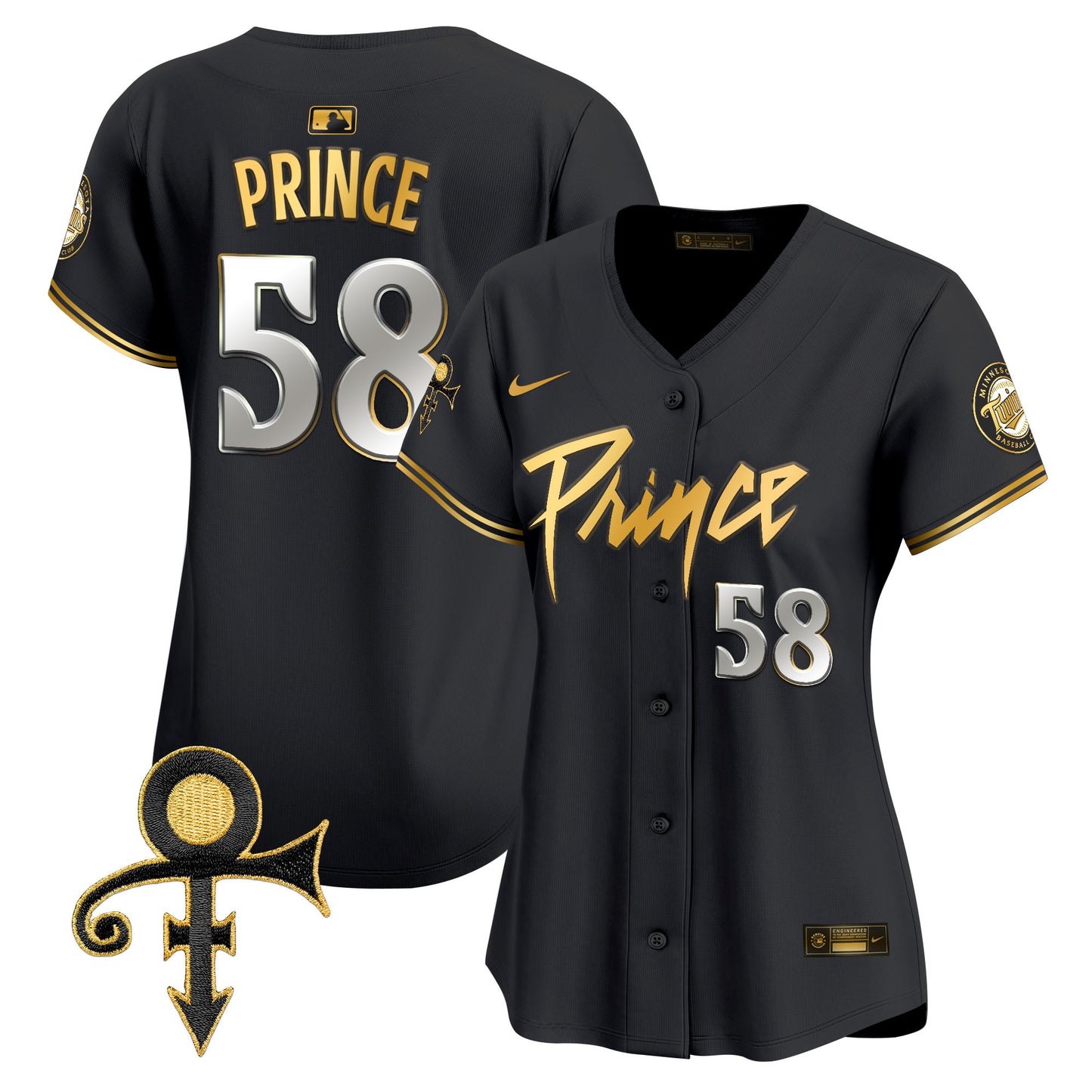 Women's Minnesota Twins Prince Patch Vapor Premier Limited Jersey V4 - All Stitched