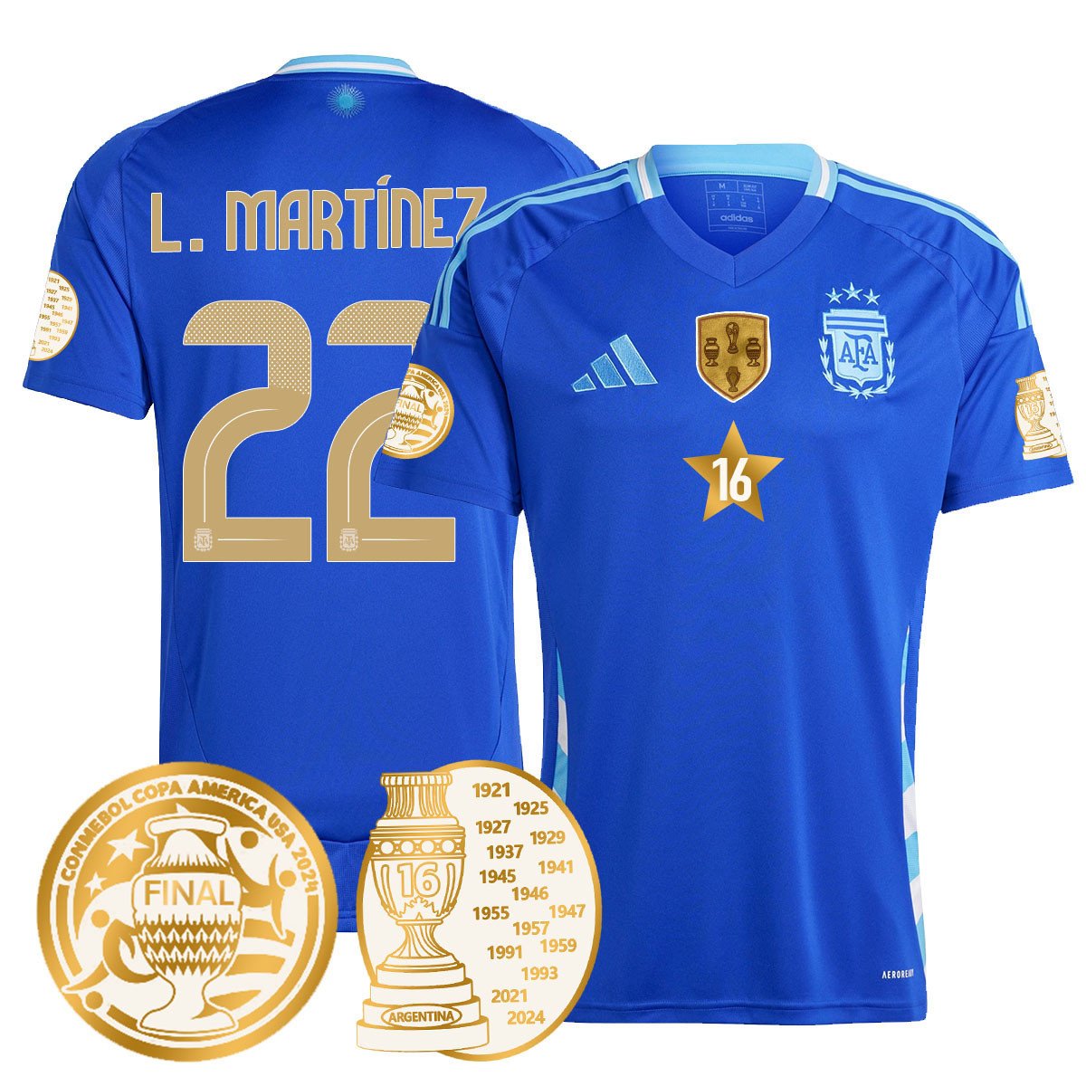 Men's Argentina 2024 Copa America Champion Limited Jersey N1