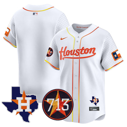 Astros Space City 713 Patch Vapor Premier Limited Jersey - All Stitched