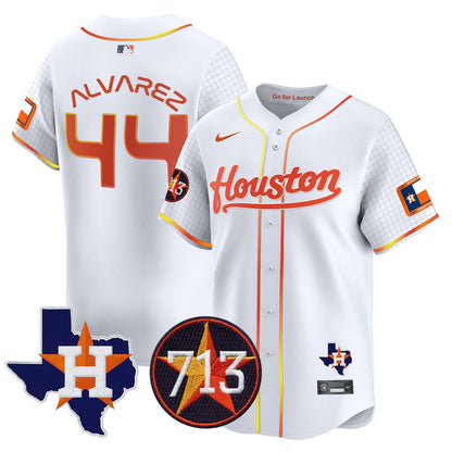 Astros Space City 713 Patch Vapor Premier Limited Jersey - All Stitched