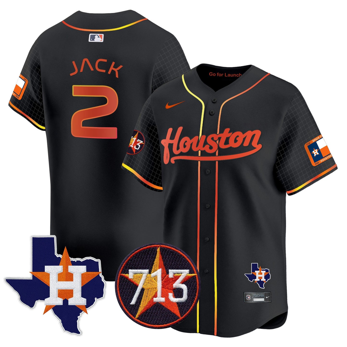 Astros Space City 713 Patch Vapor Premier Limited Jersey - All Stitched