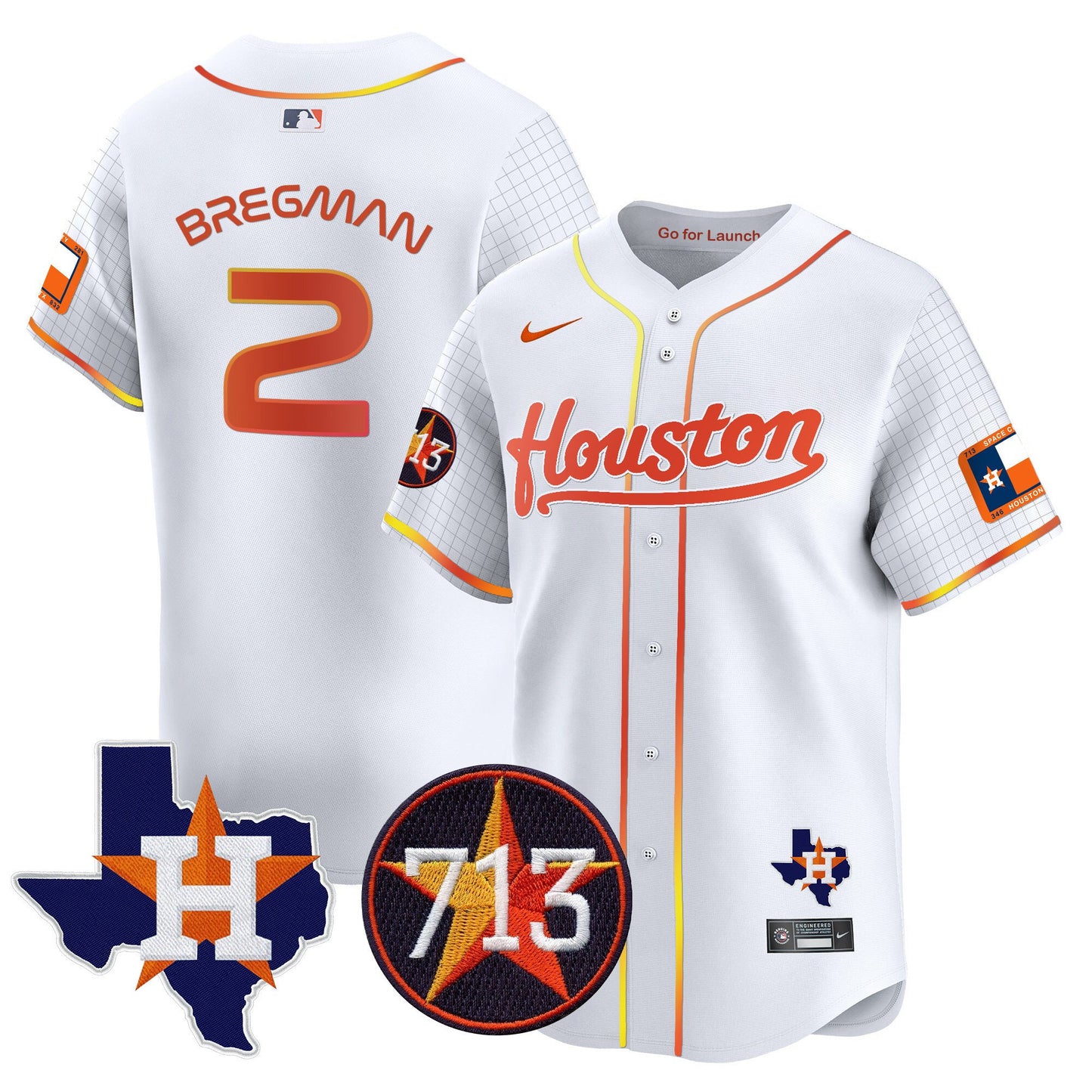 Astros Space City 713 Patch Vapor Premier Limited Jersey - All Stitched