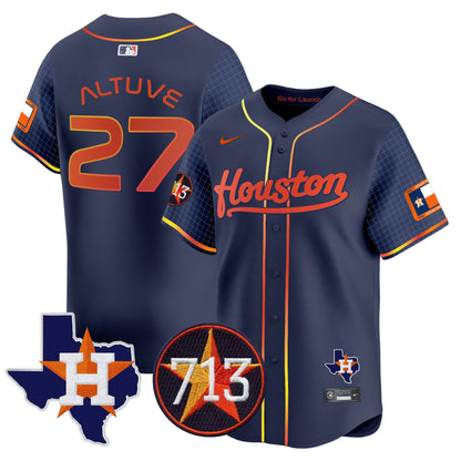 Astros Space City 713 Patch Vapor Premier Limited Jersey - All Stitched