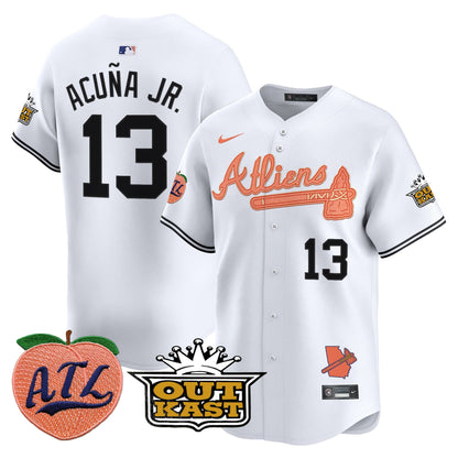 Atlanta Braves Atliens & Peach Vapor Premier Limited Jersey - All Stitched