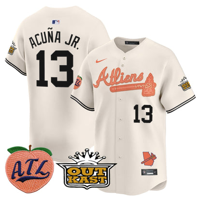 Atlanta Braves Atliens & Peach Vapor Premier Limited Jersey - All Stitched