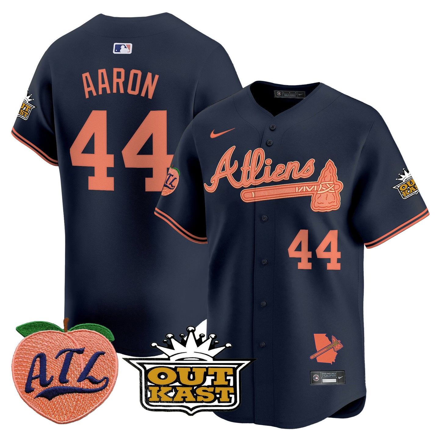 Atlanta Braves Atliens & Peach Vapor Premier Limited Jersey - All Stitched