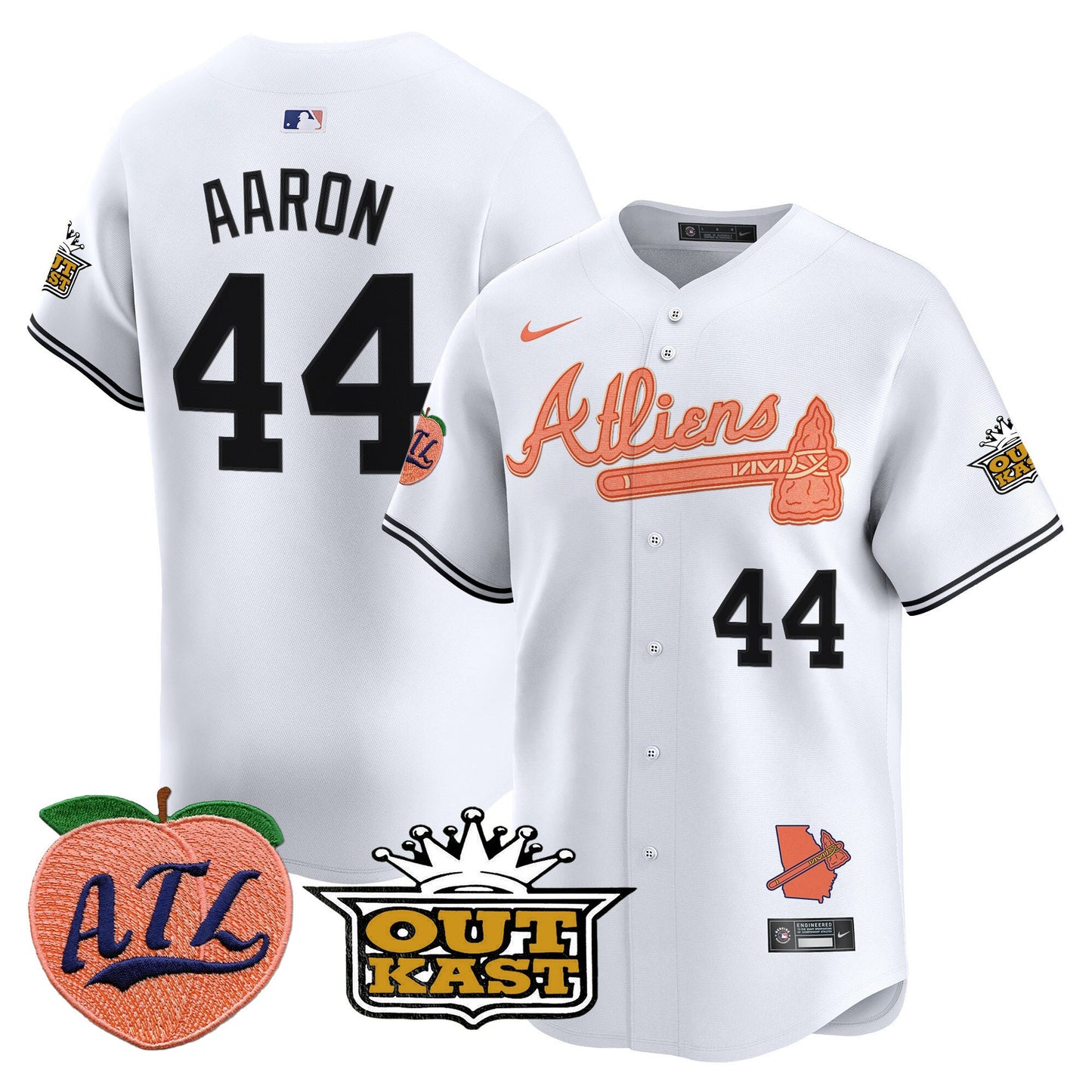 Atlanta Braves Atliens & Peach Vapor Premier Limited Jersey - All Stitched