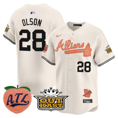 Atlanta Braves Atliens & Peach Vapor Premier Limited Jersey - All Stitched