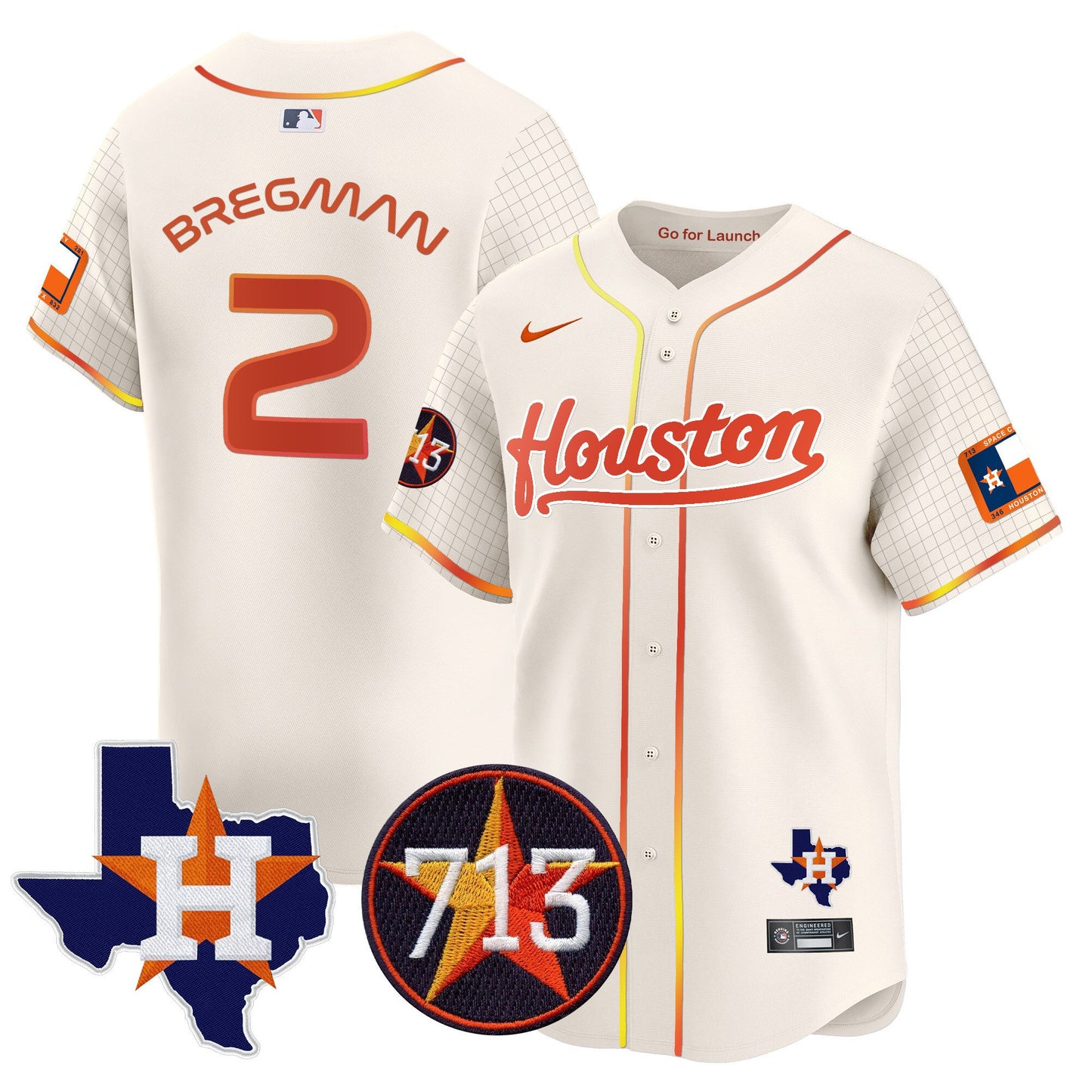 Astros Space City 713 Patch Vapor Premier Limited Jersey - All Stitched