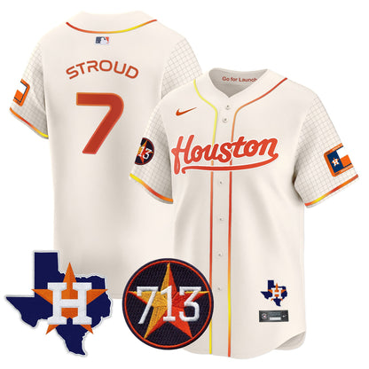 Astros Space City 713 Patch Vapor Premier Limited Jersey - All Stitched