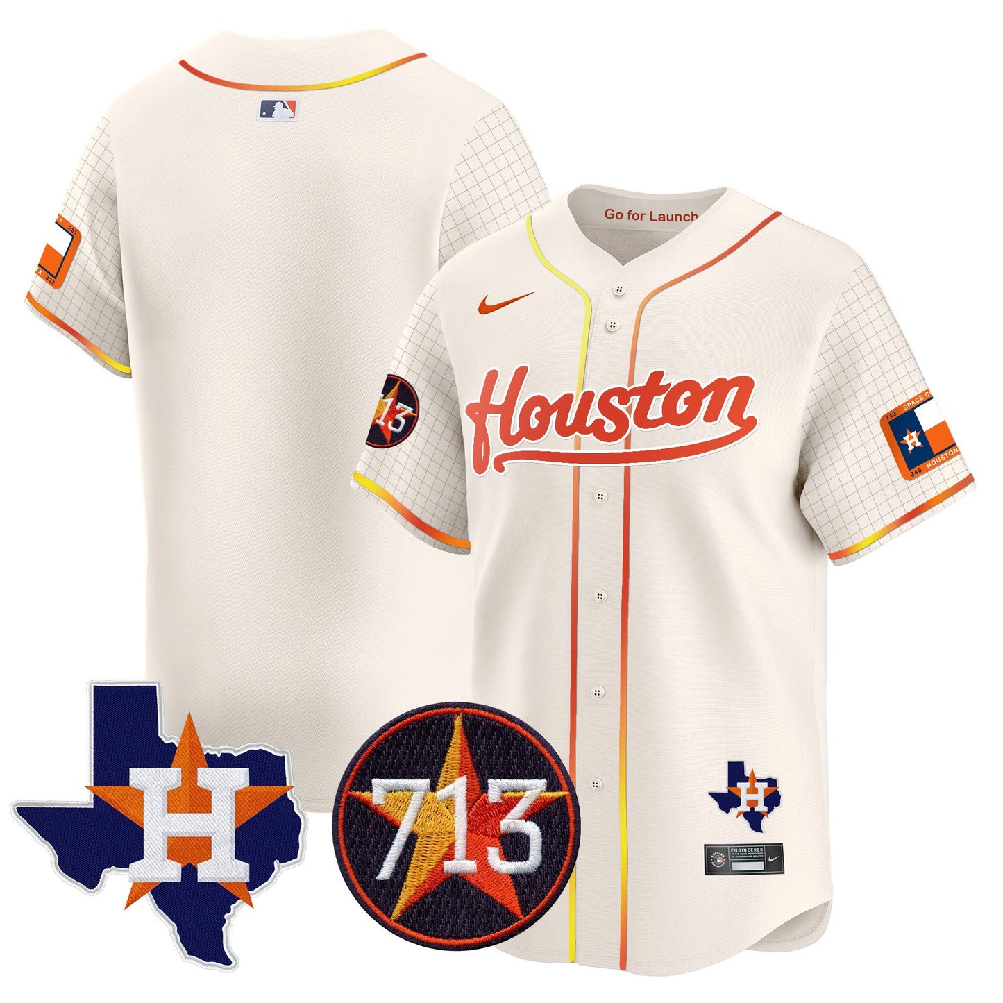 Astros Space City 713 Patch Vapor Premier Limited Jersey - All Stitched