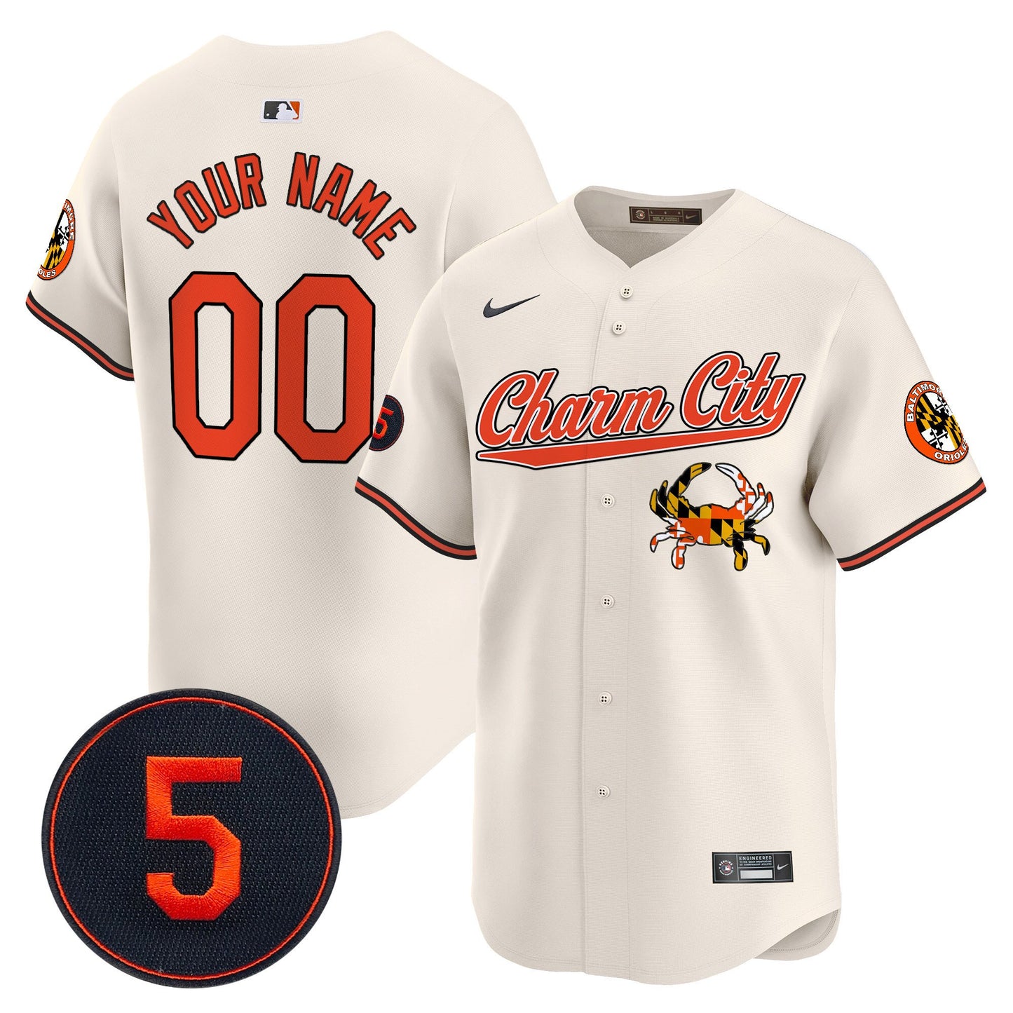 Baltimore Orioles Robinson Patch Vapor Premier Limited Custom Jersey V8 - Stitched