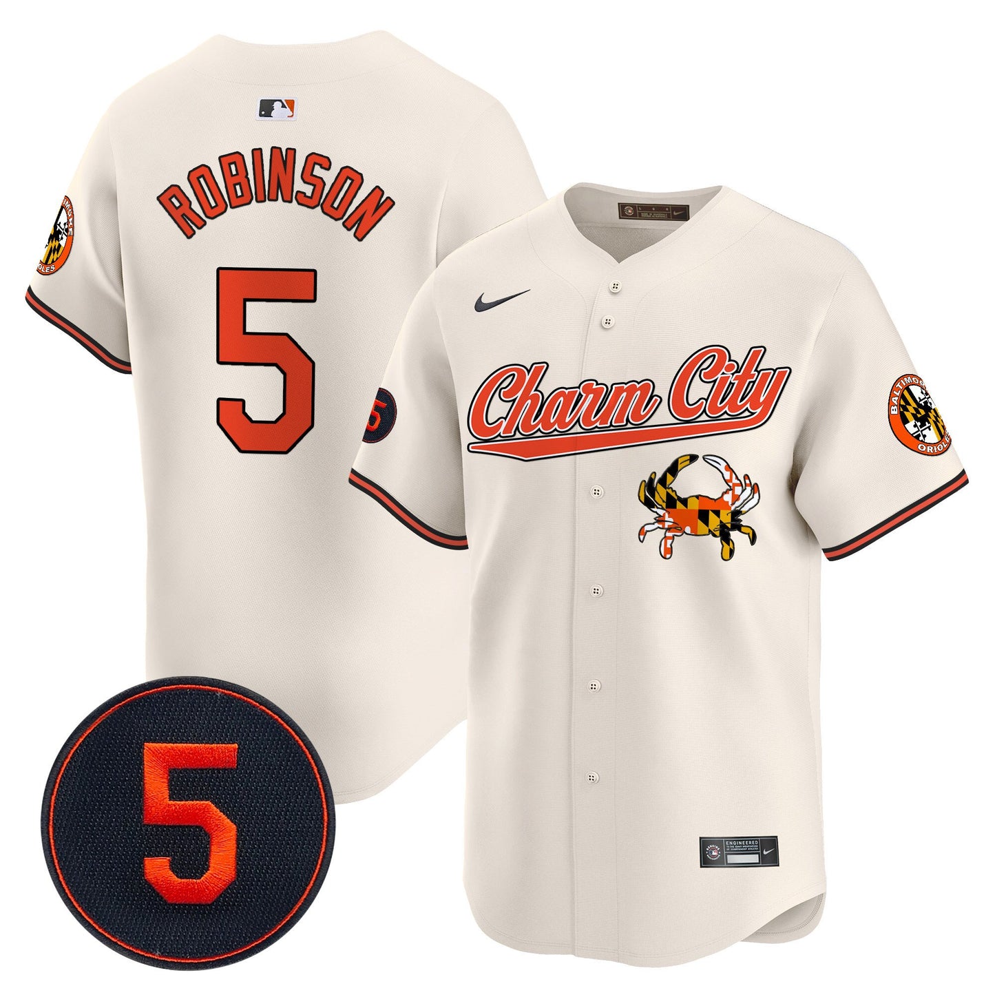 Baltimore Orioles Robinson Patch Vapor Premier Limited Jersey V8 - All Stitched