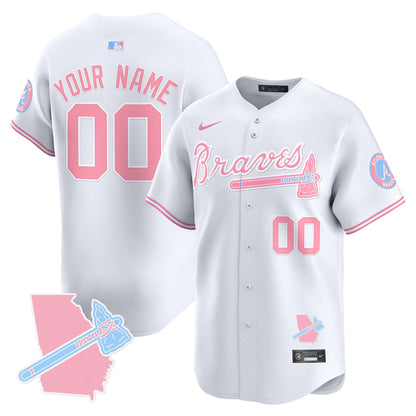 Atlanta Braves Bubblegum Pink Vapor Premier Limited Custom Jersey - All Stitched