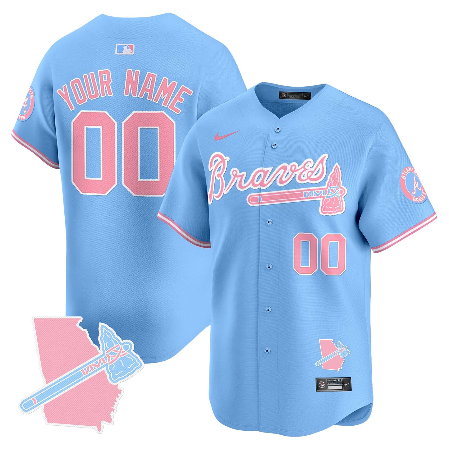 Atlanta Braves Bubblegum Pink Vapor Premier Limited Custom Jersey - All Stitched