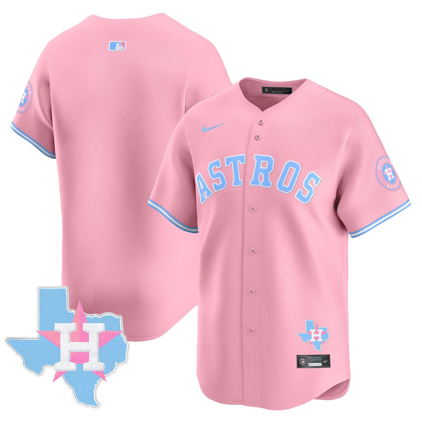 Astros Bubblegum Pink Vapor Premier Limited Jersey - All Stitched