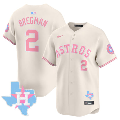 Astros Bubblegum Pink Vapor Premier Limited Jersey - All Stitched