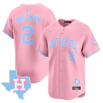 Astros Bubblegum Pink Vapor Premier Limited Jersey - All Stitched