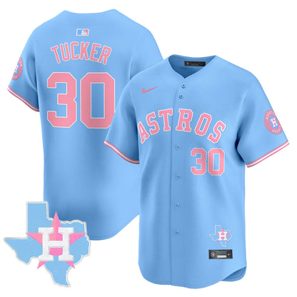 Astros Bubblegum Pink Vapor Premier Limited Jersey - All Stitched