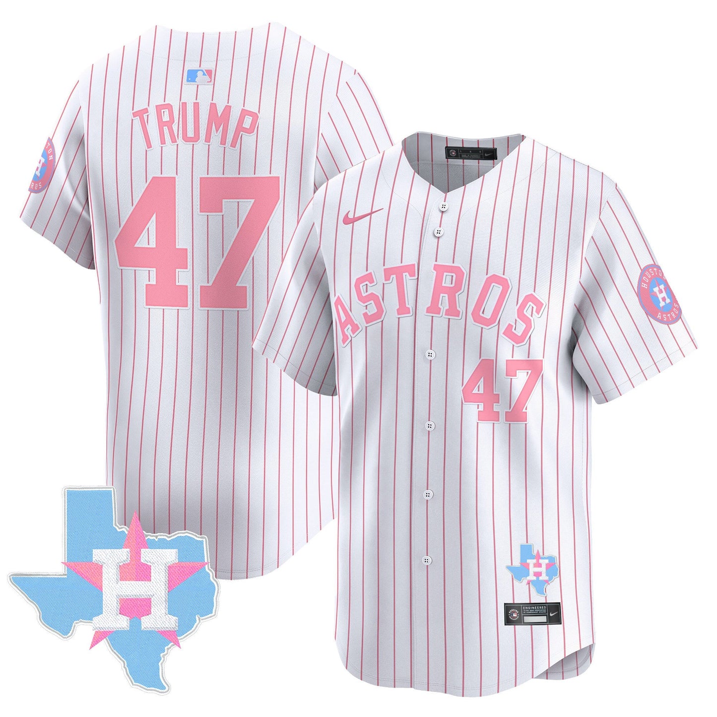 Astros Bubblegum Pink Vapor Premier Limited Jersey - All Stitched