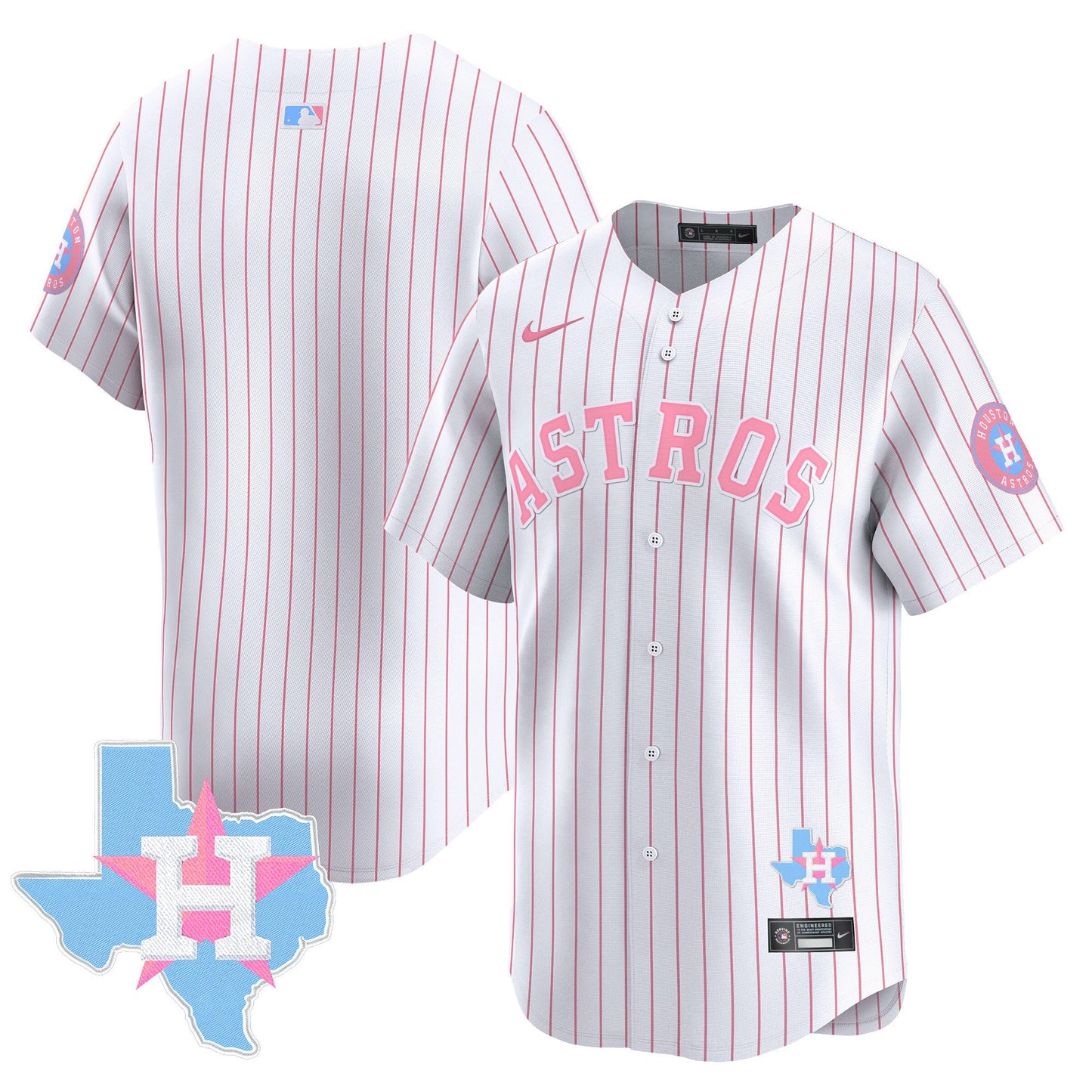 Astros Bubblegum Pink Vapor Premier Limited Jersey - All Stitched