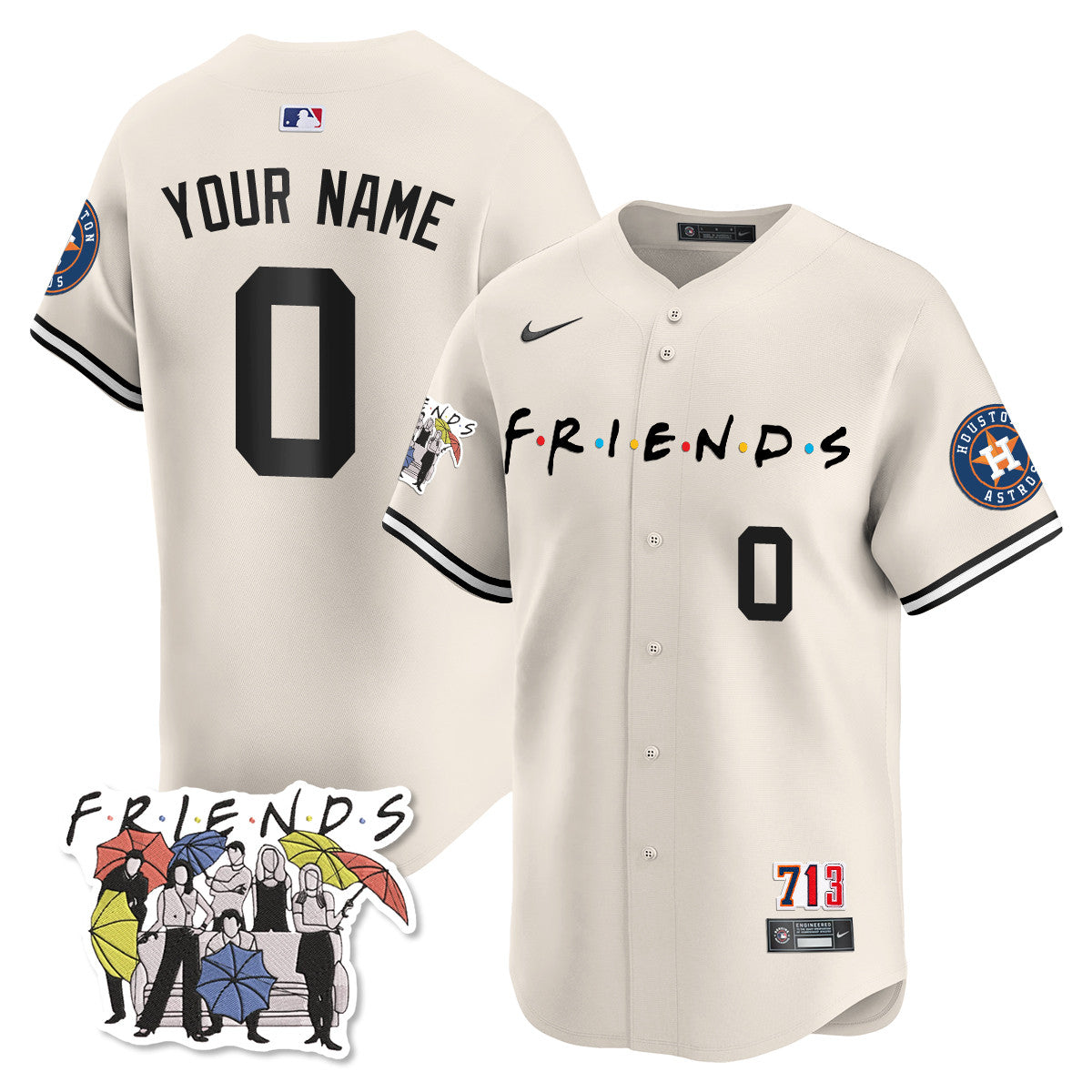 Men's Astros F.R.I.E.N.D.S Night Limited Jersey - All Stitched