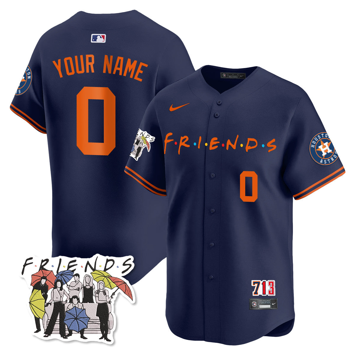 Men's Astros F.R.I.E.N.D.S Night Limited Jersey - All Stitched