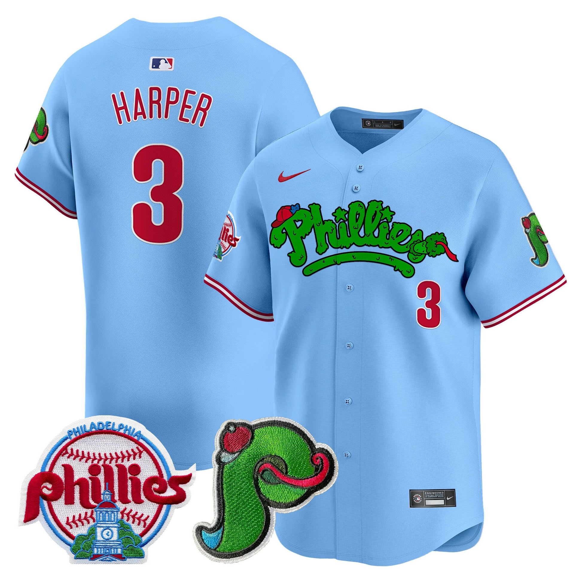 Unisex Phillies Phanatic Patch Vapor Premier Limited Jersey V3 - All Stitched
