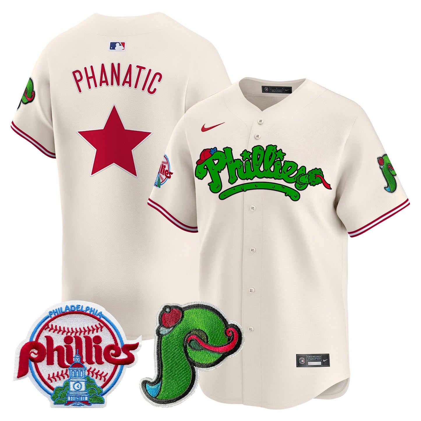 Unisex Phillies Phanatic Patch Vapor Premier Limited Jersey V3 - All Stitched