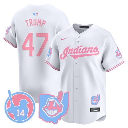 Cleveland Indians Larry Doby Bubblegum Pink Vapor Premier Limited Jersey - All Stitched