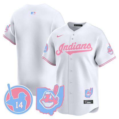 Cleveland Indians Larry Doby Bubblegum Pink Vapor Premier Limited Jersey - All Stitched